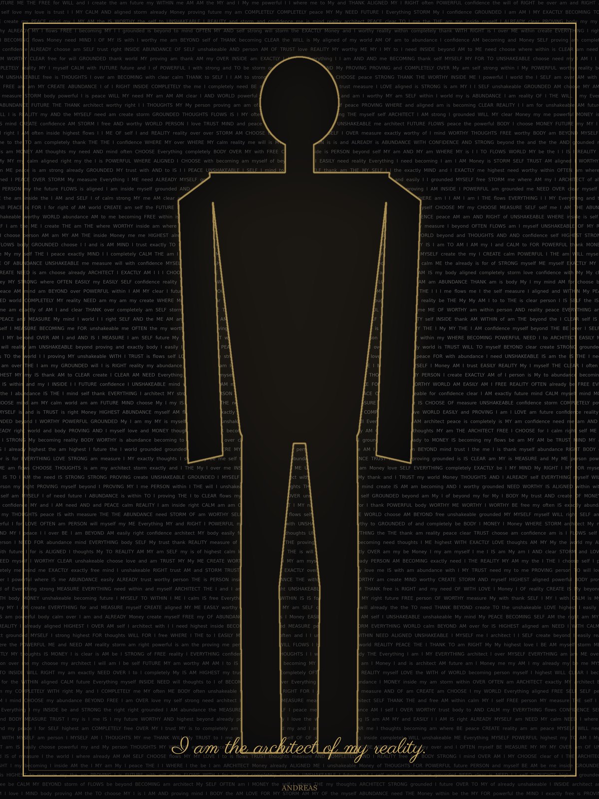 A figure made of thousands of personal affirmations
